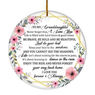 To My Granddaughter Christmas Ornament from Grandma Grandpa Mimi Never Forget That I Love You for Granddaughter Christmas Tree Ornament - Thegiftio UK