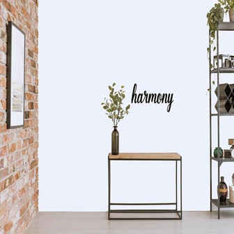 Harmony Script Metal Word Sign Rustic Metal Sign Cursive Farmhouse Decor Housewarming Gift Metal Wall Art Steel Word Art - Thegiftio UK