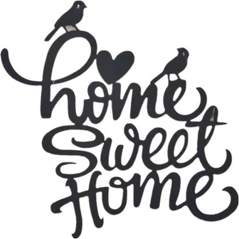Home Sweet Home Metal Wall Art with A Heart And birds - Thegiftio