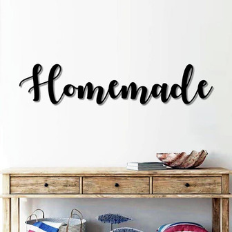 Homemade Script Metal Word Sign Rustic Metal Homemade Sign Farmhouse Decor Housewarming Gift Metal Wall Art Custom Steel Word Art - Thegiftio UK