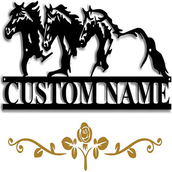 Horse Metal Sign, Metal Ranch Sign, Farm Decoration, Custom Metal Ranch Sign - Thegiftio UK