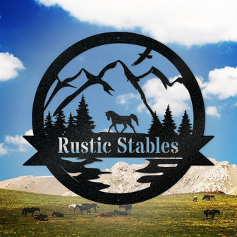 Horse Pasture Metal Cut Out Signs, Front Door Decor, Farm Decor - Thegiftio UK