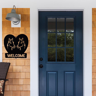 Horse Welcome Metal Sign, Gift For Horse Lover - Thegiftio UK