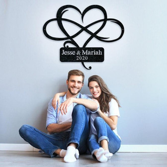 The Infinity Heart Monogram Metal Sign - Thegiftio