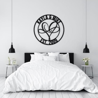 Infinity Sign Containing Names-Personalized Metal Infinity Sign-Newlywed Gift - Thegiftio UK