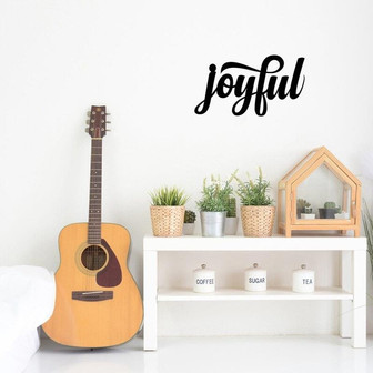 Joyful Script Metal Word Sign Rustic Metal Sign Cursive Farmhouse Decor Housewarming Gift Metal Wall Art Steel Word Art - Thegiftio UK