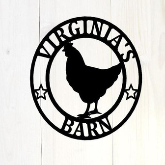 Last Name Chicken Door Hanger Chicken Garden Flag Chicken Sign Chicken Decor Farmhouse Chicken Wall Decor - Thegiftio UK