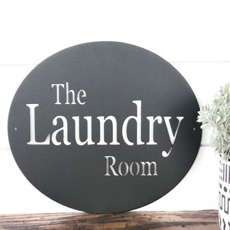 The Laundry Room Oval Metal Home Decor Metal Art Farmhouse Metal Sign Wedding Gift Housewarming Gift Laundry Room Sign Rustic Laundry - Thegiftio UK