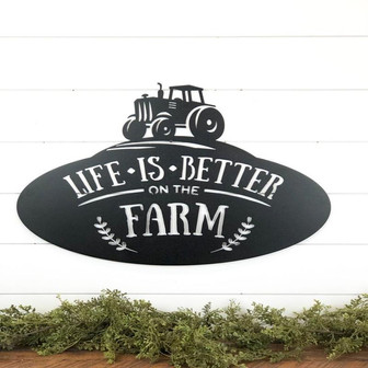 Life Is Better On The Farm Metal Sign Farm Metal Sign Farmhouse Metal Sign Tractor Metal Sign Rustic Wall Decor Metal Wall Decor Farm - Thegiftio UK