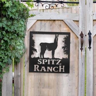 Llama Farm Sign Custom Metal Llama Farm Sign - Thegiftio UK