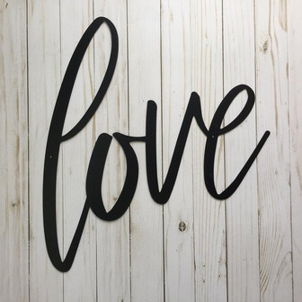 Love Metal Sign Farmhouse Decor Metal Wall Art Housewarming Gift Metal Words Love Sign Valentine Decor Wedding Gift - Thegiftio UK