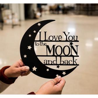 I Love You to the Moon and Back Metal Cut Out Signs, Laser Cut Metal Signs - Thegiftio UK