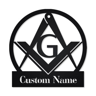 Masonic Freemasonry Monogram Metal Wall Sign Masonic Metal Wall Art Farmhouse Decor Office Wall Art Housewarming Outdoor Metal Sign - Thegiftio UK