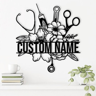 Medical Tool Doctor Welcome Metal Wall Art Personalized, Monogram Custom Text Hospital Sign Art, Doctor Office Decor, Custom Doctor Sign - Thegiftio