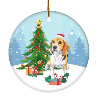 Merry Christmas Tree Beagle Christmas and Dogs Gift for Dog Lovers Christmas Tree Ornament - Thegiftio UK
