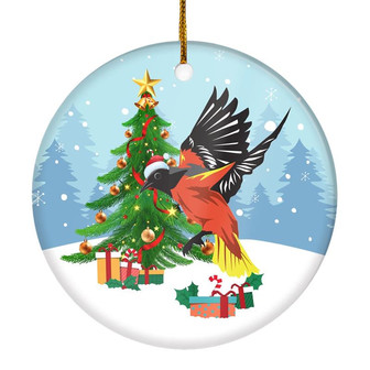 Merry Christmas Tree Bird Christmas Tree Ornament - Thegiftio UK
