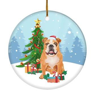 Merry Christmas Tree Bulldog Christmas and Dogs Gift for Dog Lovers Christmas Tree Ornament - Thegiftio UK