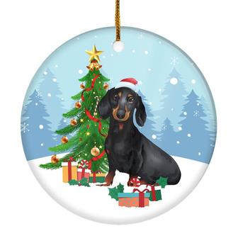 Merry Christmas Tree Dachshund Christmas and Dogs Gift for Dog Lovers Christmas Tree Ornament - Thegiftio UK