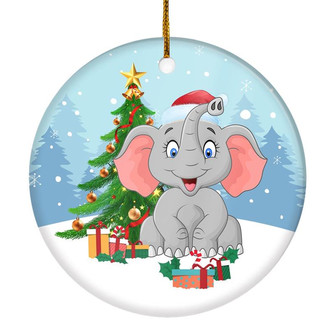 Merry Christmas Tree Elephant Christmas Tree Ornament - Thegiftio UK