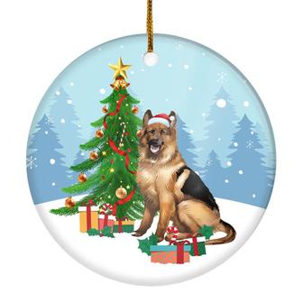 Merry Christmas Tree German Shepherd Christmas and Dogs Gift for Dog Lovers Christmas Tree Ornament - Thegiftio UK