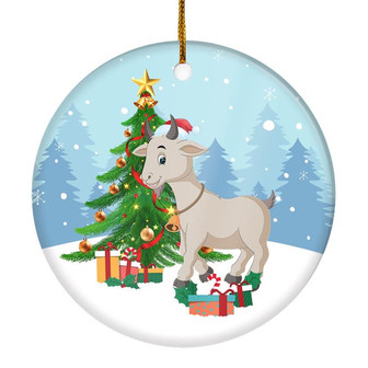 Merry Christmas Tree Goat Christmas Tree Ornament - Thegiftio UK