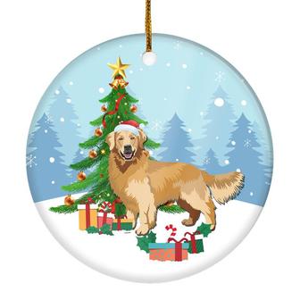 Merry Christmas Tree Golden Retriever Christmas and Dogs Gift for Dog Lovers Christmas Tree Ornament - Thegiftio UK