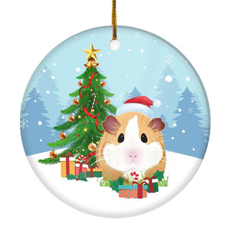 Merry Christmas Tree Guinea Pig Christmas Tree Ornament - Thegiftio UK