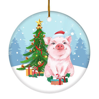Merry Christmas Tree Pig Christmas Tree Ornament - Thegiftio UK