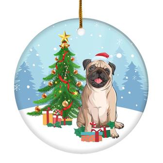 Merry Christmas Tree Pug Christmas and Dogs Gift for Dog Lovers Christmas Tree Ornament - Thegiftio UK