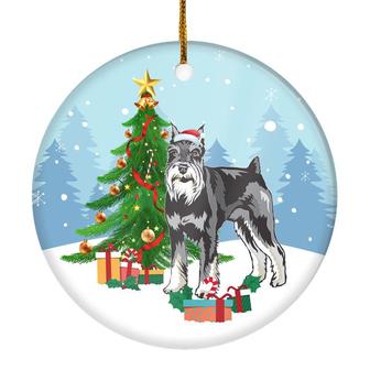 Merry Christmas Tree Schnauzer Christmas and Dogs Gift for Dog Lovers Christmas Tree Ornament - Thegiftio UK