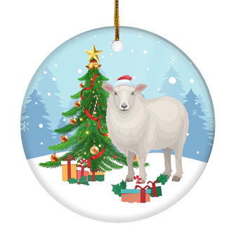 Merry Christmas Tree Sheep Christmas Tree Ornament - Thegiftio UK