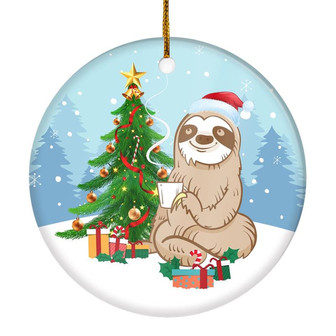 Merry Christmas Tree Sloth Christmas Tree Ornament - Thegiftio UK