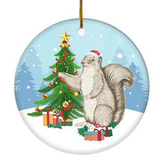 Merry Christmas Tree Squirrel Christmas Tree Ornament - Thegiftio UK