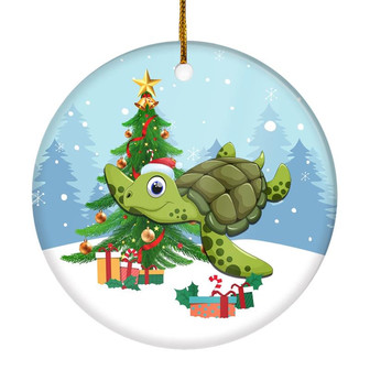 Merry Christmas Tree Turtle Christmas Tree Ornament - Thegiftio UK