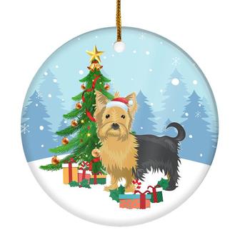 Merry Christmas Tree Yorkie Christmas and Dogs Gift for Dog Lovers Christmas Tree Ornament - Thegiftio UK