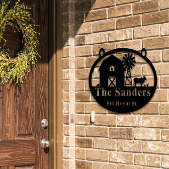 Metal Address And Name Sign For House Address Plaque Farm Gate Sign Metal Address Numbers Address Plaque Front Porch Decor Metal Signs - Thegiftio UK