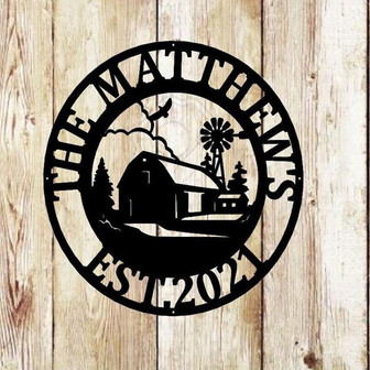 Metal Farm House Sign Steel Barn Sign Outdoor Monogram Farm Sign Farm Decor - Thegiftio UK