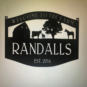 Metal Farm Sign barn horse Cow calf4ft Sign Customized With Your Name Metal Wall Art Metal House Sign - Thegiftio UK