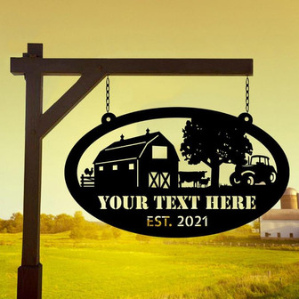 Metal Farm Sign Barn Tractor Cow Cattle Ranch Sign Barn Sign Farmhouse Decor Farmer Gift Farm Tractor Metal Animals Sign - Thegiftio UK
