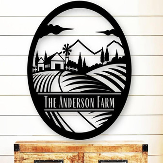 Metal Farm Sign Farmhouse Sign Personalized Metal Sign Custom Family Farm Sign Family Name Sign Wedding Gift Housewarming Gift - Thegiftio UK