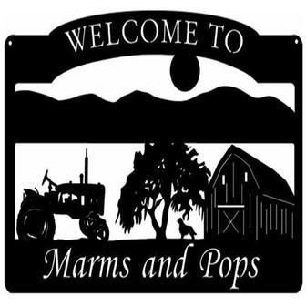 Metal Farm Sign Mountain Tractor Barn Sign Metal Wall Art Metal House Sign - Thegiftio UK