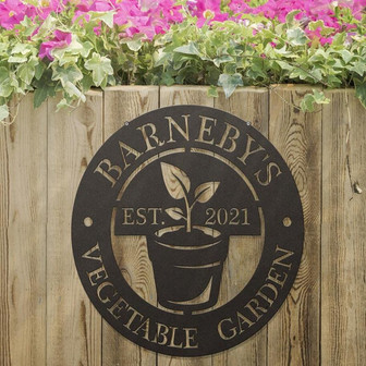 Metal Hanging Garden Sign, Personalized Metal Gardening Gift - Thegiftio UK