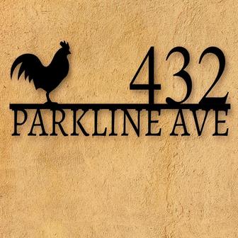 Metal House Numbers Address Plaque Rooster Sign Address Sign Custom Metal Address Sign Custom Street Address Sign Farm Decor Chicken - Thegiftio UK