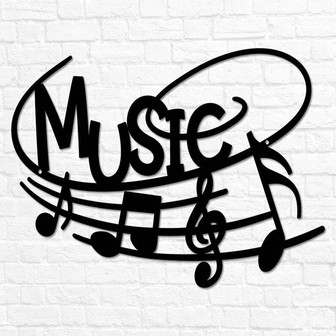 Metal Music Wall Art, Metal Music Gift for Teacher Metal ,Music Sign, Room Decor Music Love - Thegiftio