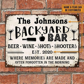 Metal Sign- Beer Wine Shots Shooters Custom Name Year Rectangle Metal Sign - Thegiftio
