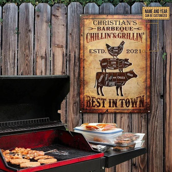 Metal Sign- Best In Town Rectangle Metal Sign Custom Name And Year Cute Design - Thegiftio UK