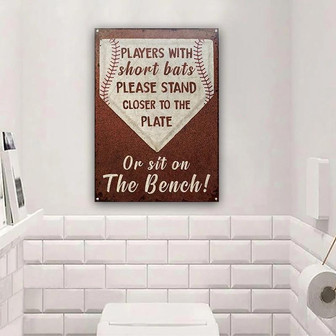 Metal Sign- Cute Baseball Short Bats Rectangle Metal Sign - Thegiftio
