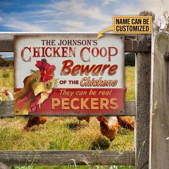 Metal Sign- Cute Design Chicken Coop Real Peckers Rectangle Metal Sign Custom Name - Thegiftio UK