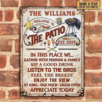 Metal Sign- Enjoy The View Custom Name And Year Rectangle Metal Sign Lovely Design - Thegiftio