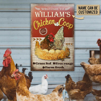 Metal Sign- Funny Chicken Coop Custom Name Rectangle Metal Sign Nice Design - Thegiftio UK